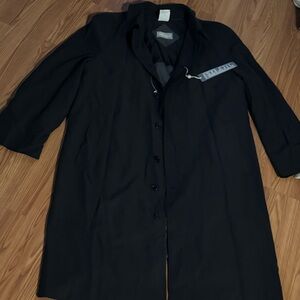 Allegri Vintage Saks Fifth Avenue Men's Black Wool Overcoat Y2k Size 56R Classic